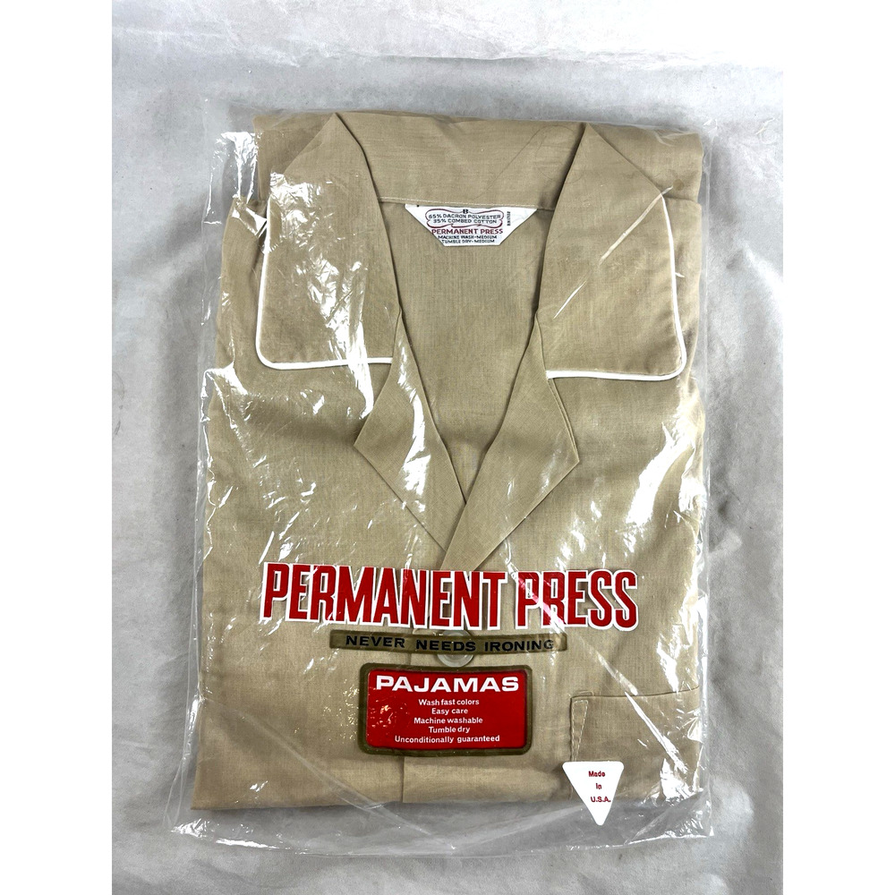 Mens Pajama Set Sz Med 38-40 Chest NEW in Package Cotton Blend Vintage USA Made
